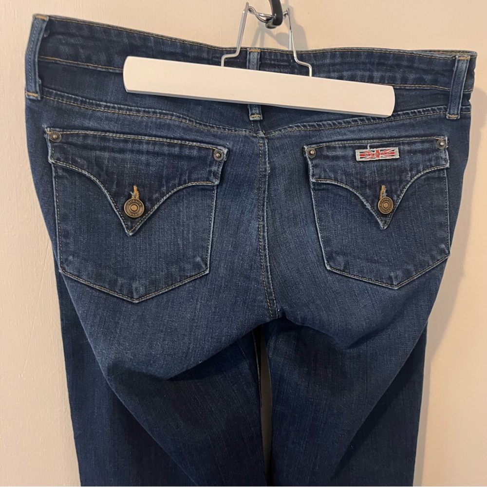 Hudson Jeans Dark Wash Whisker Fade Triangle Flap Pockets Size 28 - Picture 4 of 14